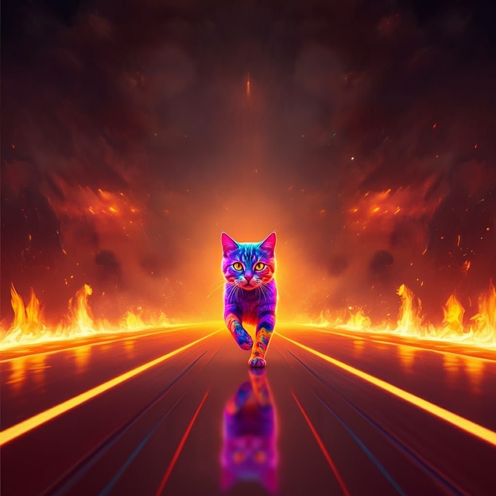 Feline Runway of Eternal Flame