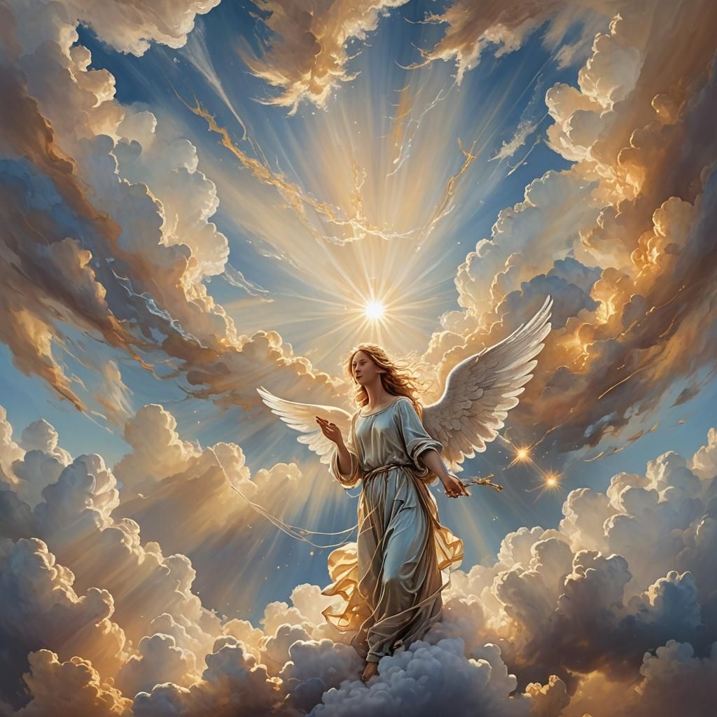 Angelic Cloud Creation in Ethereal Fantasy Art