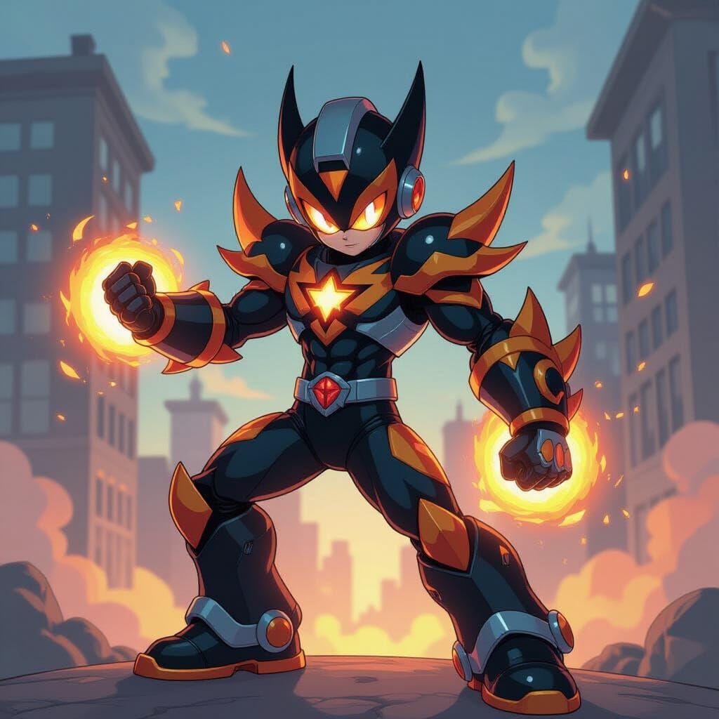 Megaman in Venom Symbiote Attire as Star Guardian