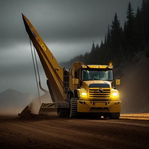 Big Yellow Shovel with Cinematic Lighting
