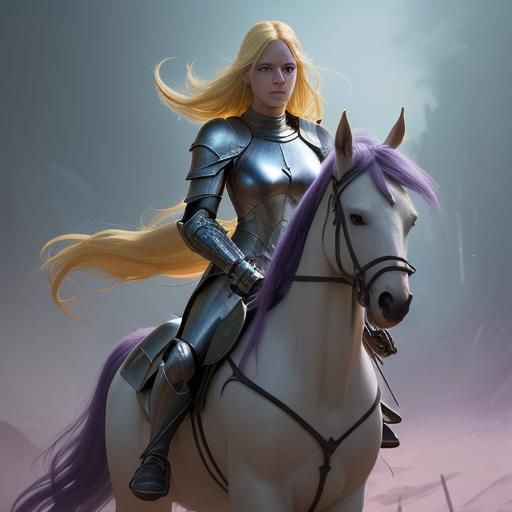 Female Centaur Warrior in Medieval Battlefield, Dark Fantasy...
