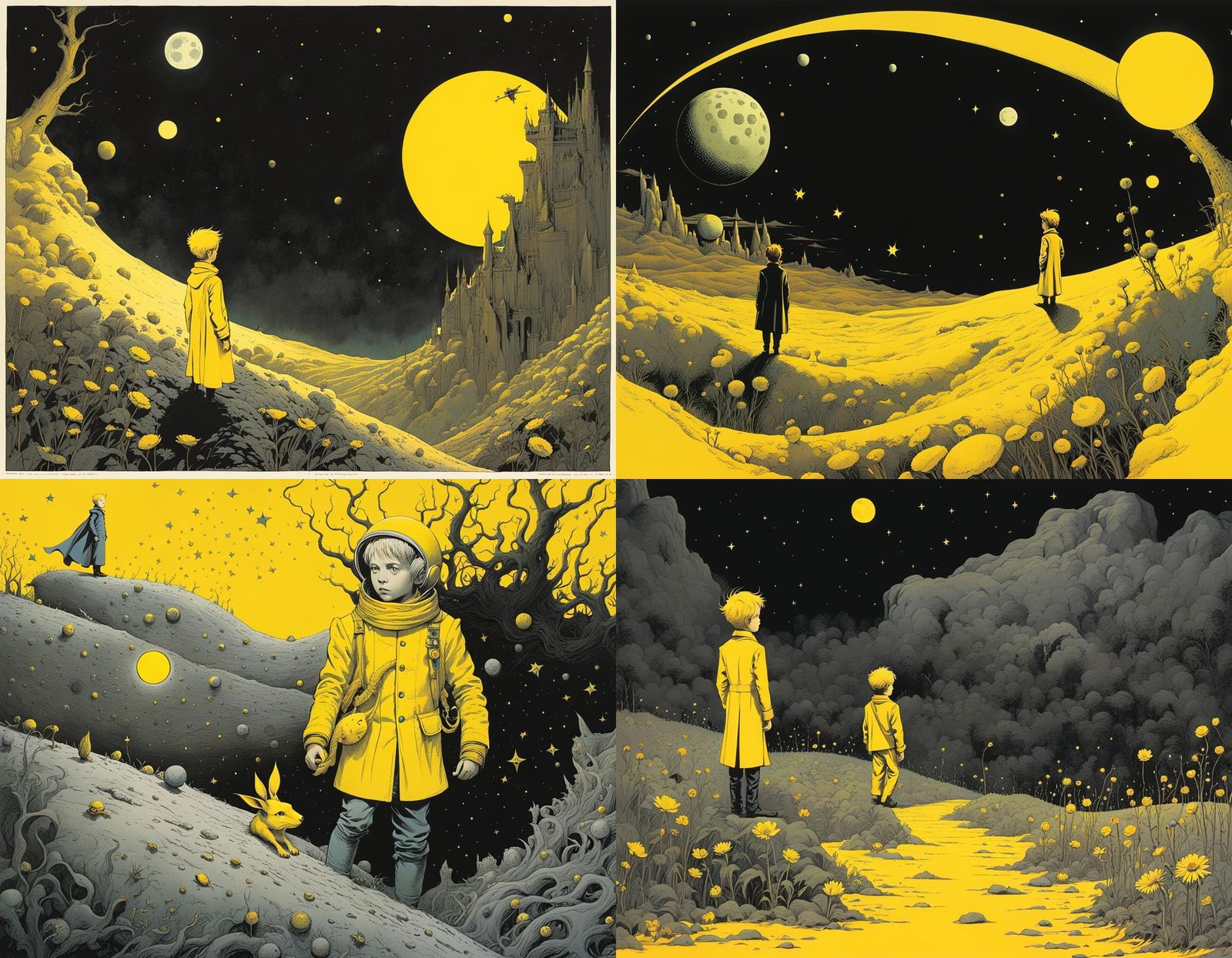 The Little Prince in Graphic Novel Style