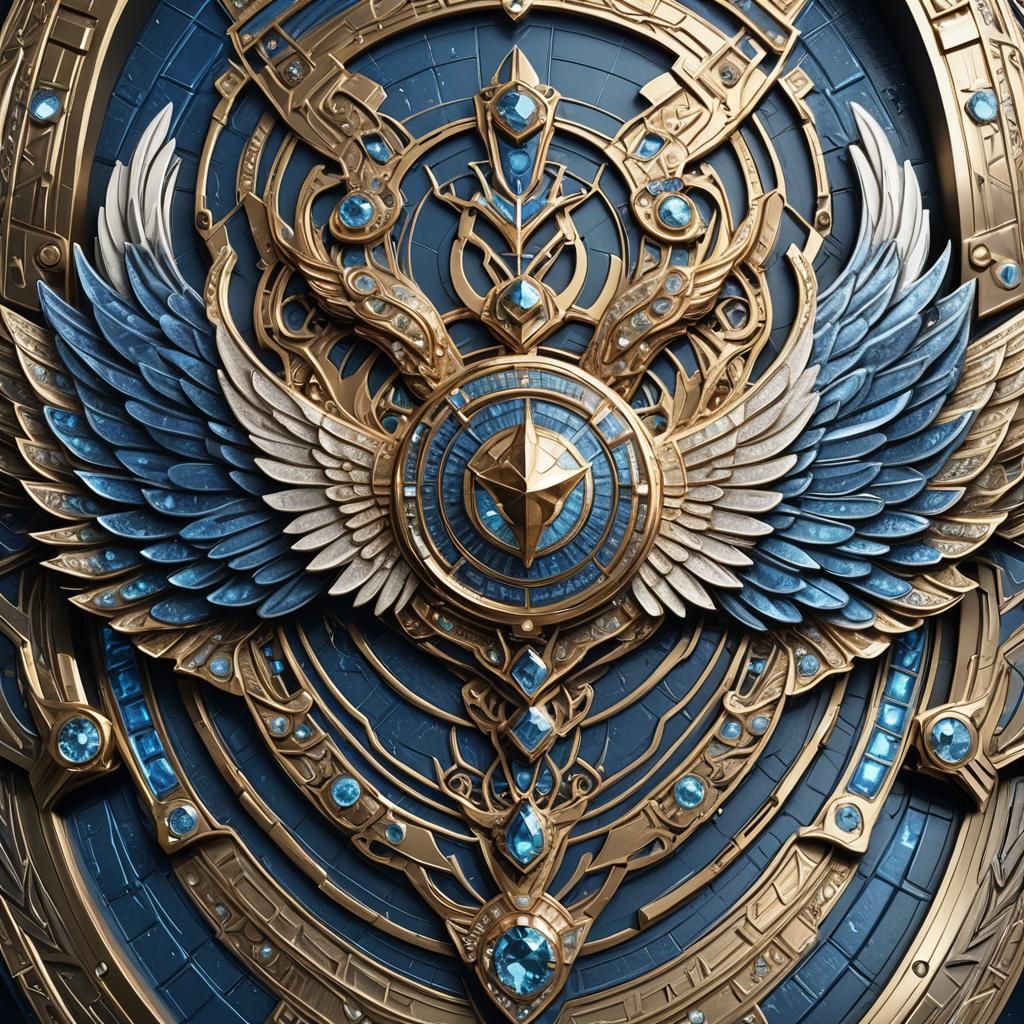 Fantasy Championship Belt Template with Wings in Metallic St...