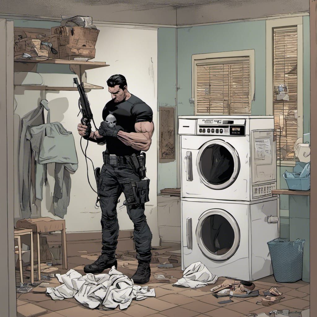 The Punisher: Laundry Day Comic Book Scene