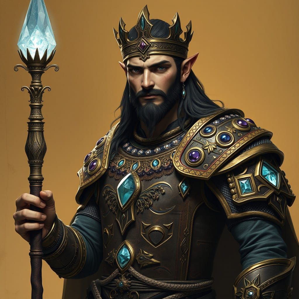 Regal Ayleid King in Ancient Armor, Embodying Hope and Resil...
