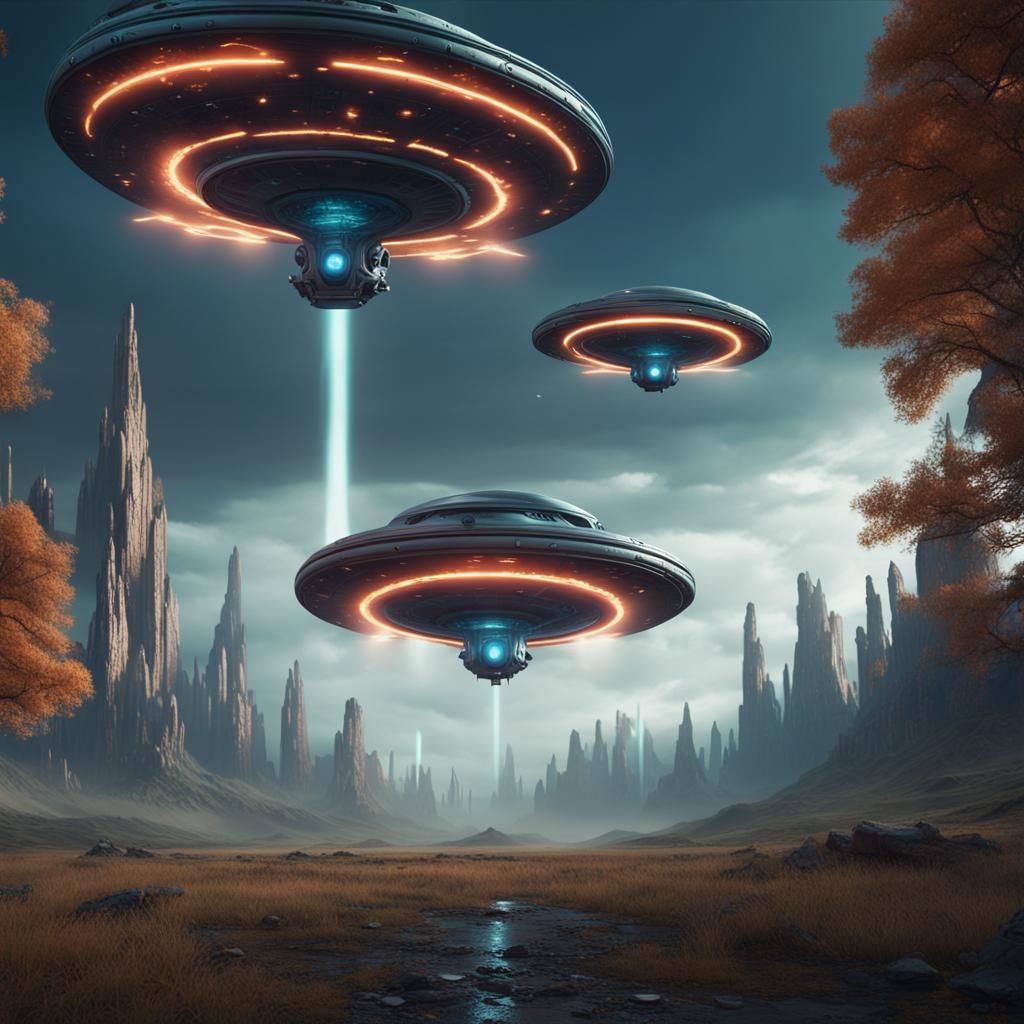 UFO Invasion: Detailed Matte Painting