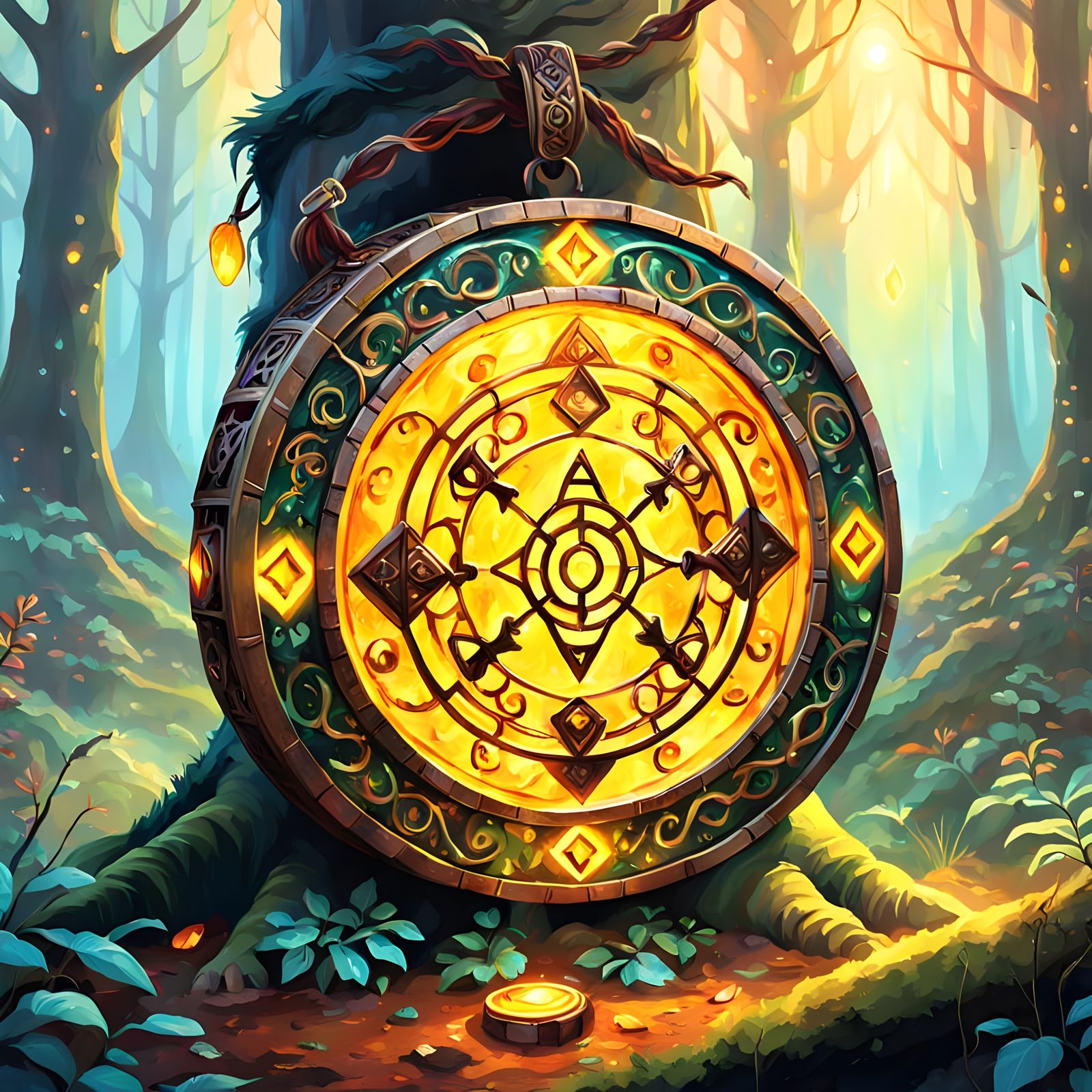 Amber Rejuvenation Talisman: Simple AI Image