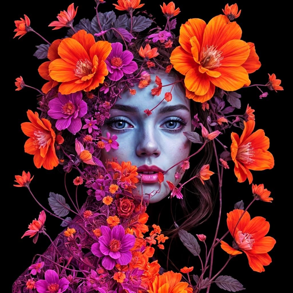 Mystical Floras in Luminous Orange and Purple