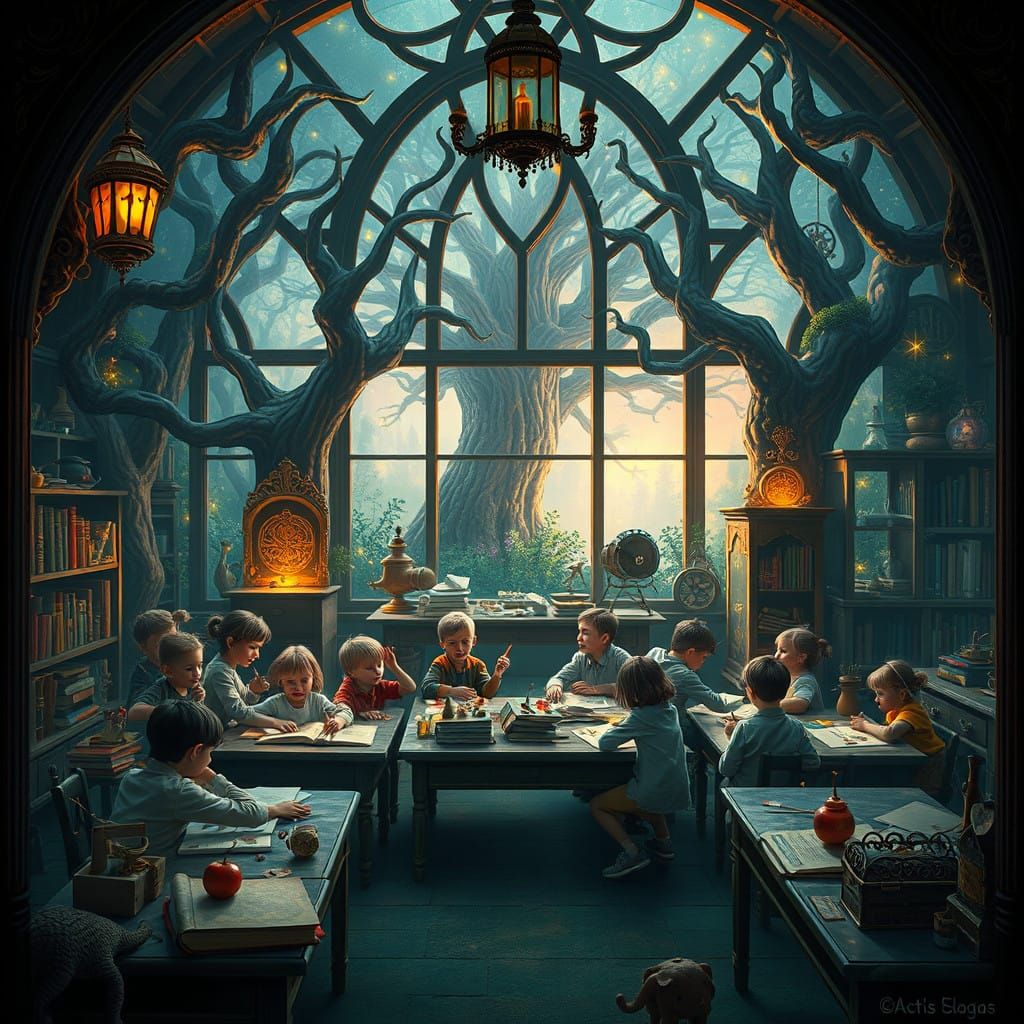 Whimsical Classroom Amidst Ancient Forest