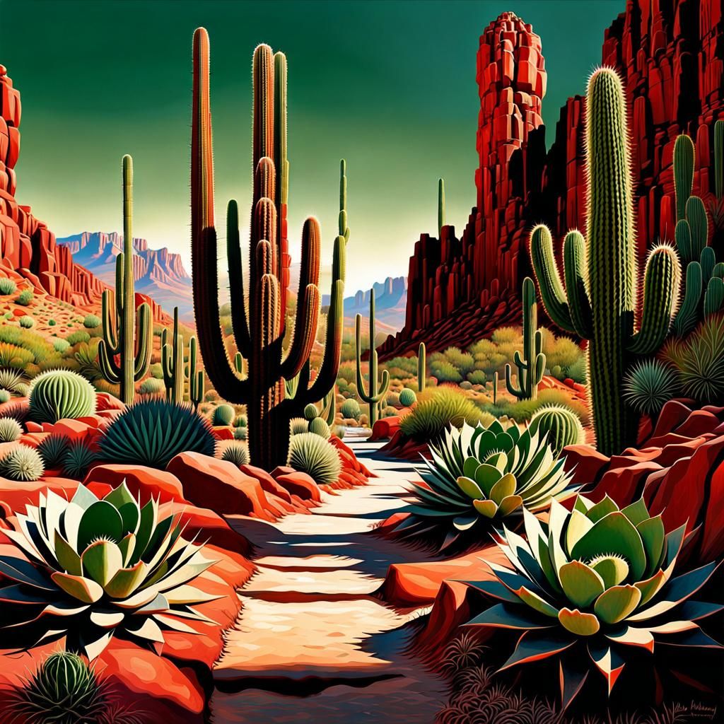 Post-Nuclear Desert Landscape Inspired by 1950s Art