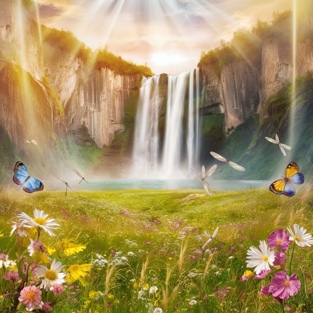 A beautiful waterfall