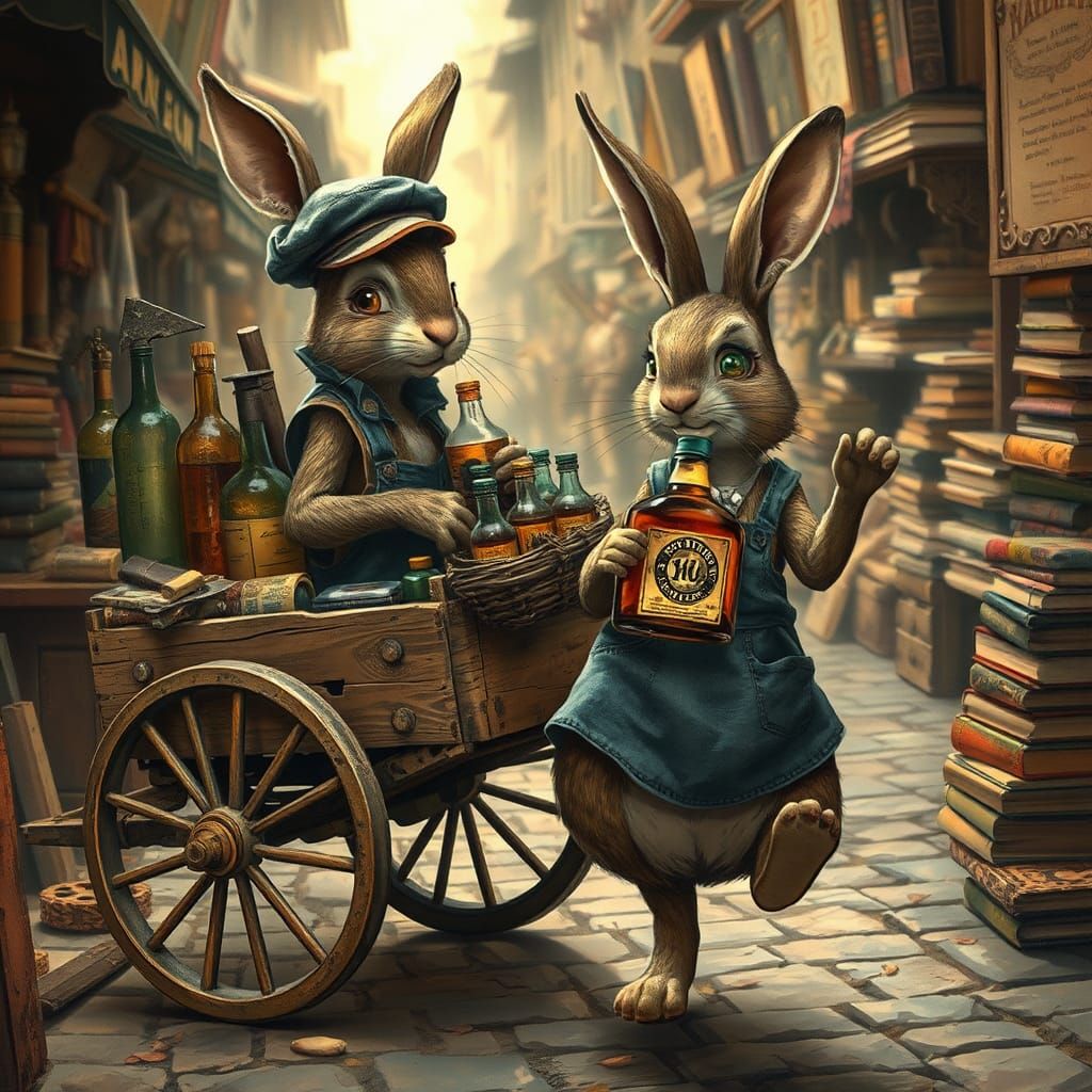 Whimsical Rabbit Junk Trader in Market