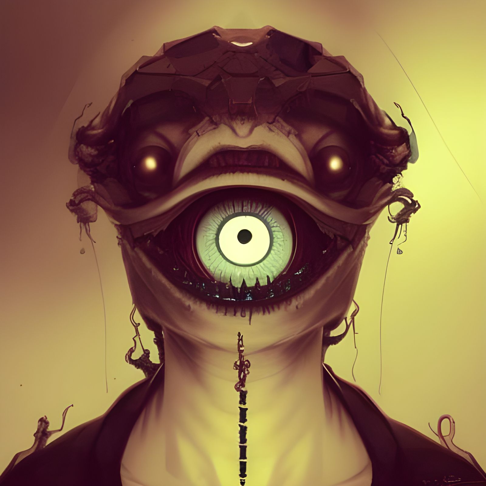 Cursed Typewriter Portrait with Hyperdetailed Lighting