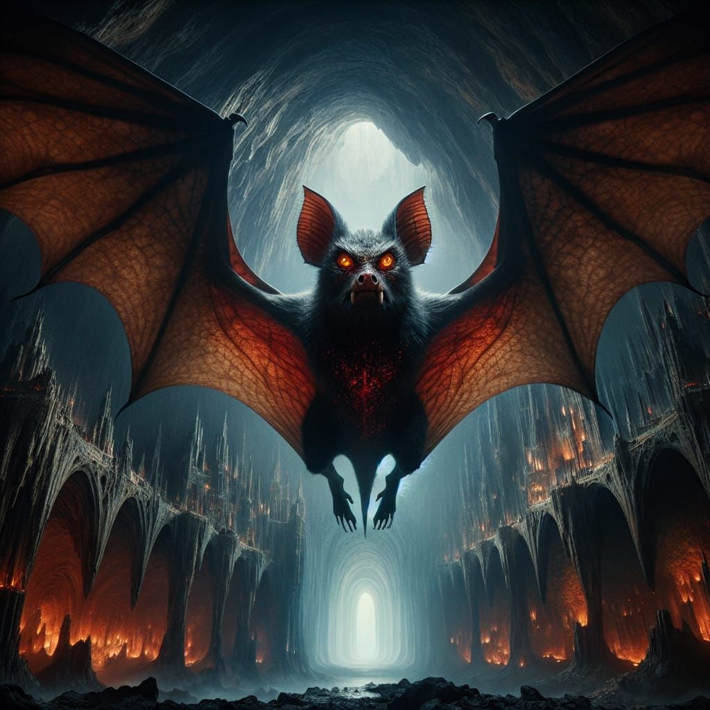 Fierce Cave Dragons Soar in Darkness