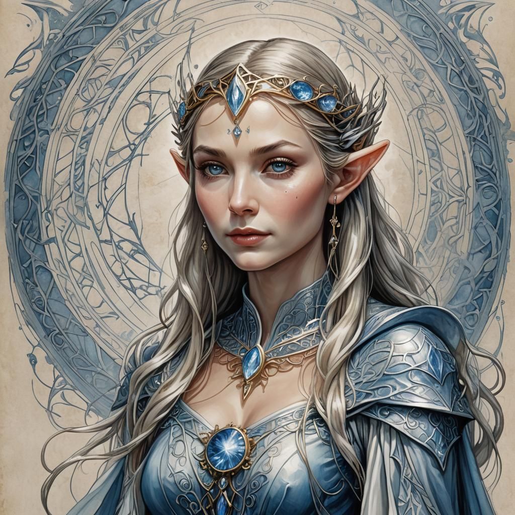 Elegant Elf Queen Galadriel with Sacred Ring