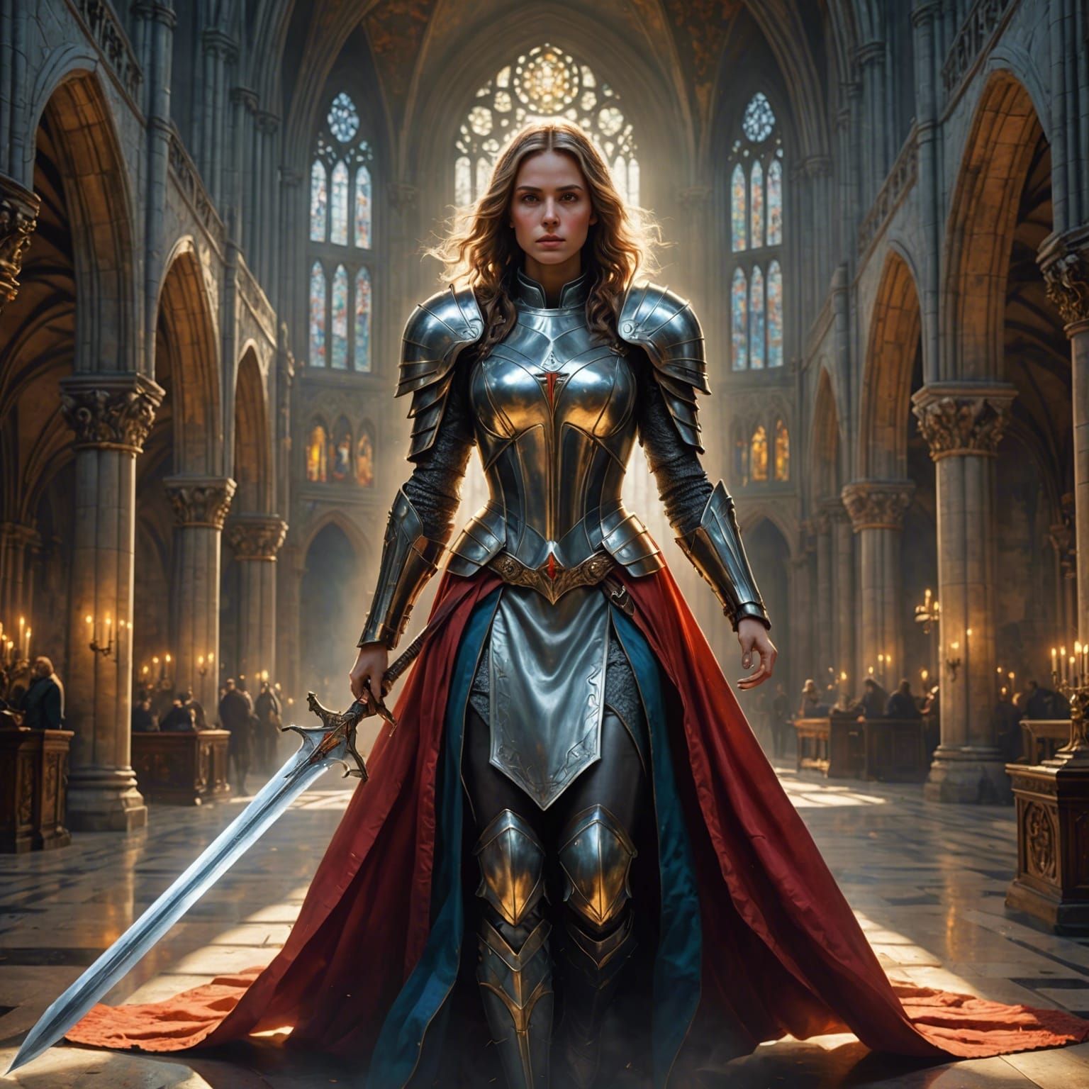 Blessed Maiden in Retrofuturistic Cathedral