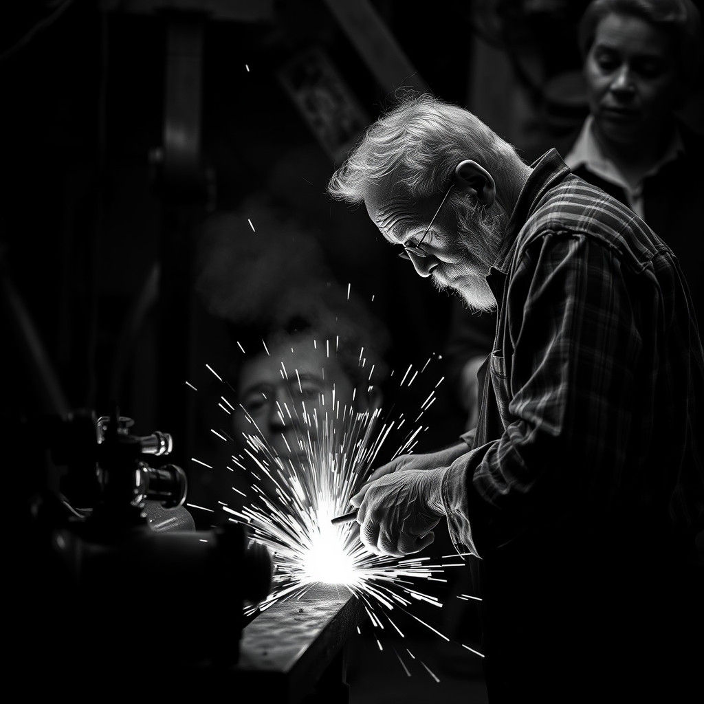 Blacksmith at Work in Frank Miller Style