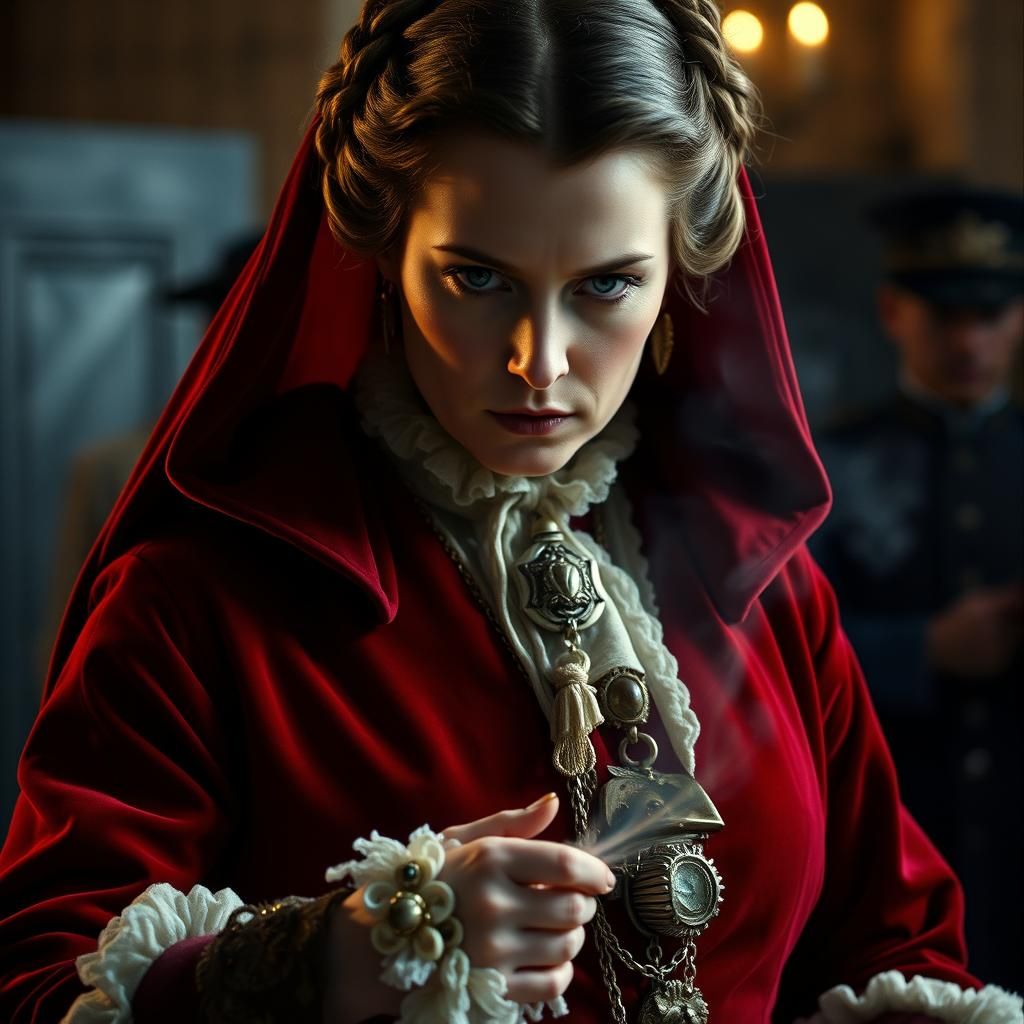 Swedish Woman in Crimson Overcoat, Shining-esque Cinematogra...