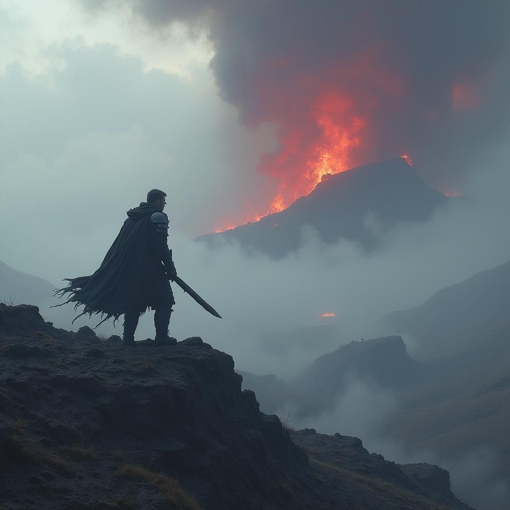 Lone Warrior Charges into Apocalyptic Battle