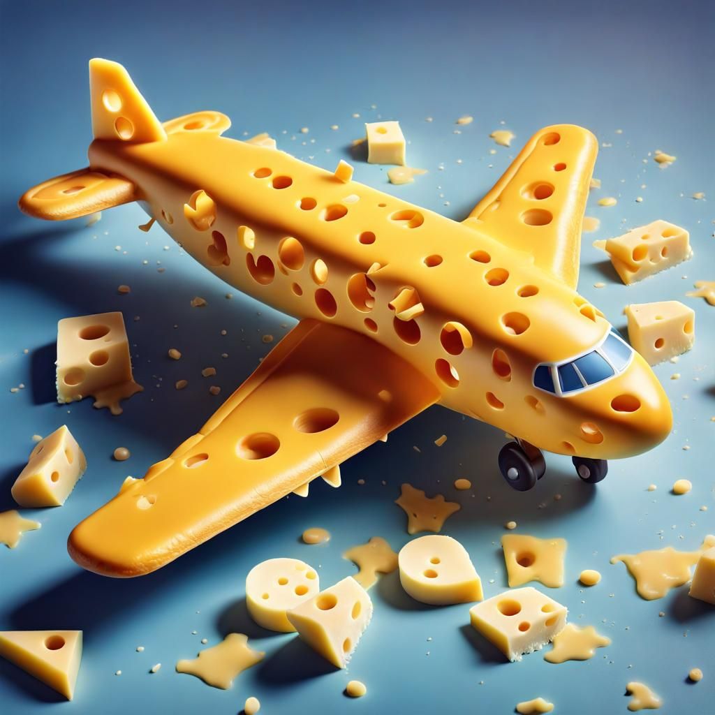 Cheese Aeroplane: Hyperrealistic Swiss Cheese Aircraft