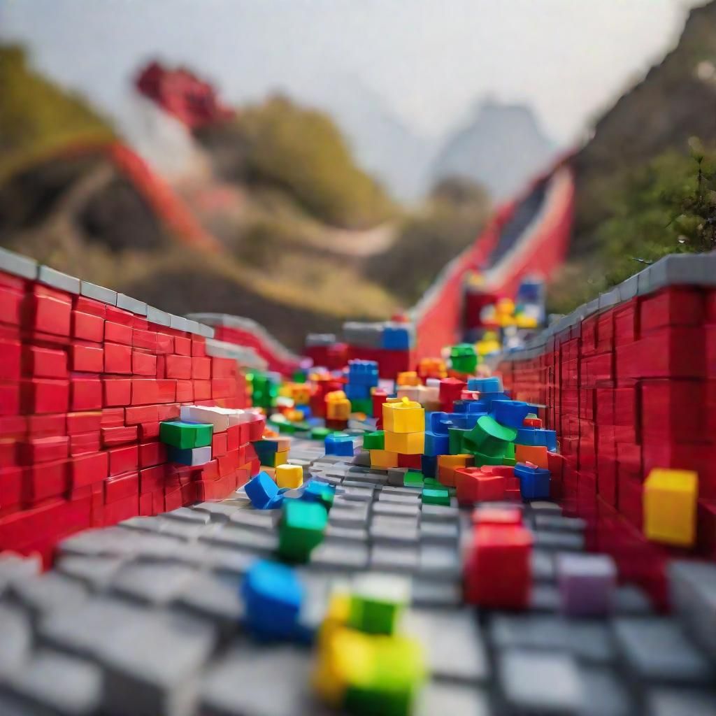 Great Wall of China Built with Lego Bricks