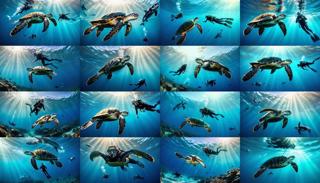 Deep in the ocean’s blue hush...