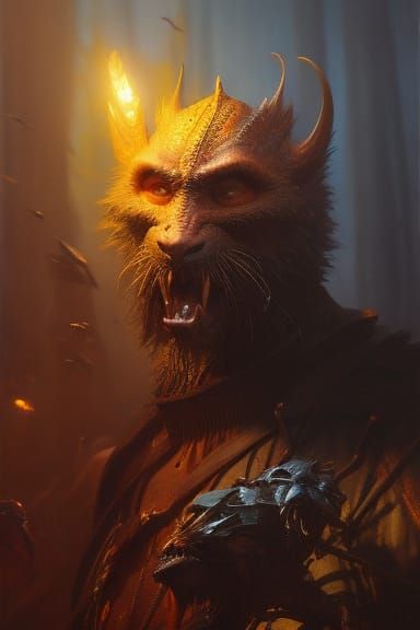 Hyperrealistic Rat-Man Portrait in Dark Fantasy Style