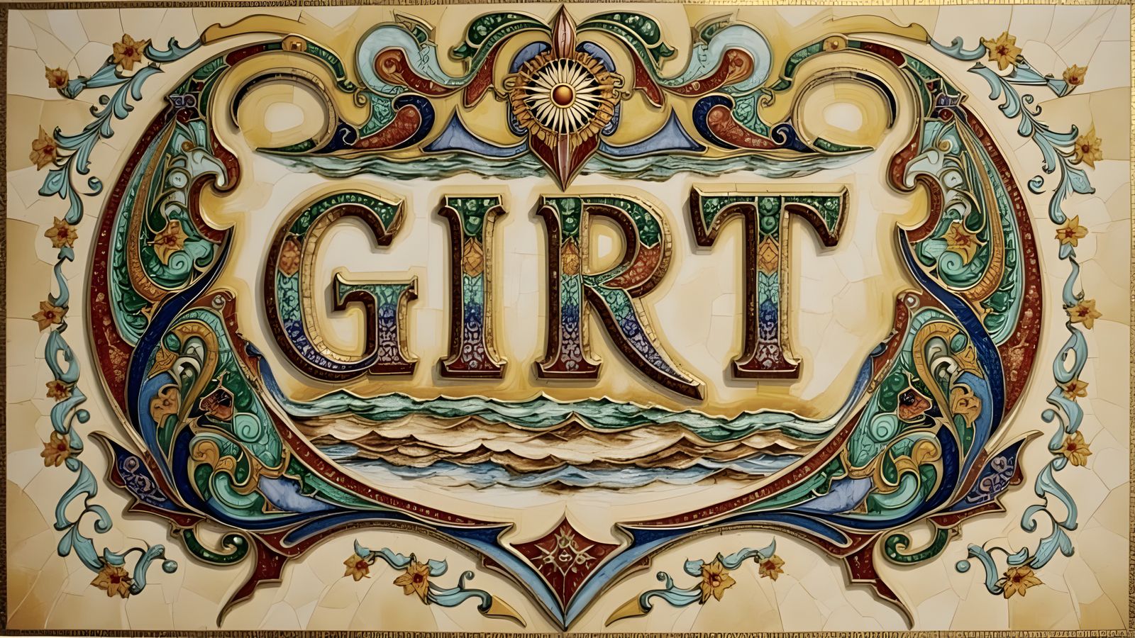 Surreal Coastal Landscape in Vibrant Oriental Style