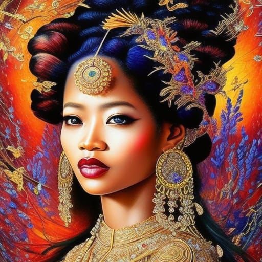 Zambian Zulu Queen: Hyperdetailed Surreal Portrait