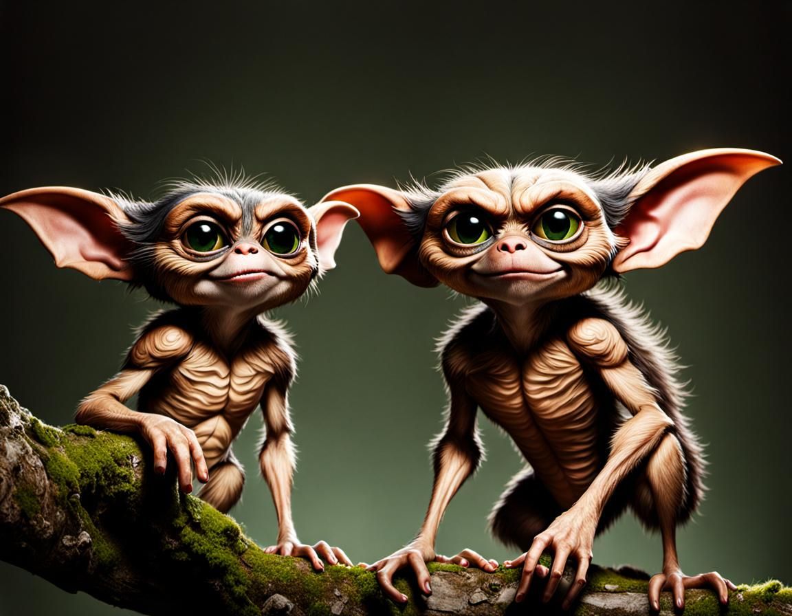 Mischievous Gremlins Christmas: Hyperrealistic Airbrush Pain...