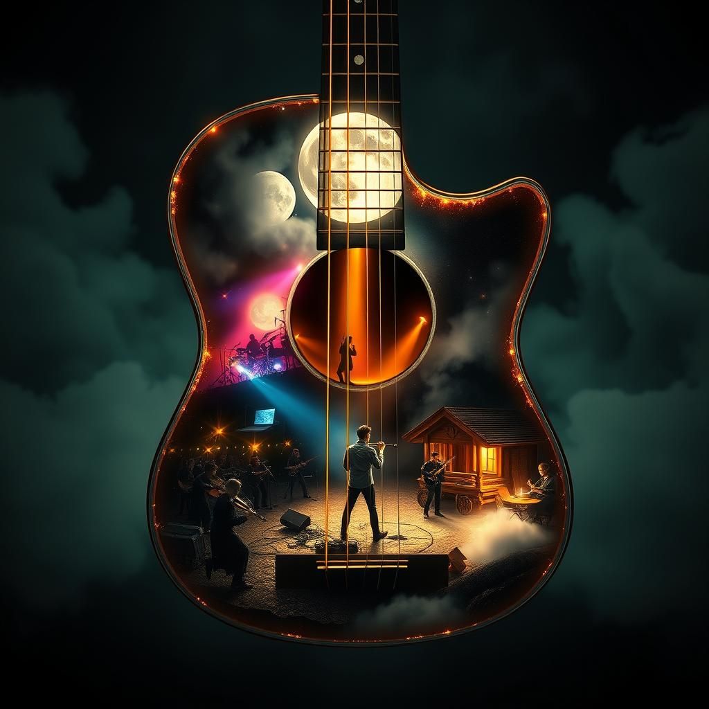 Enchanted Acoustic Guitar Reveals Miniature Worlds