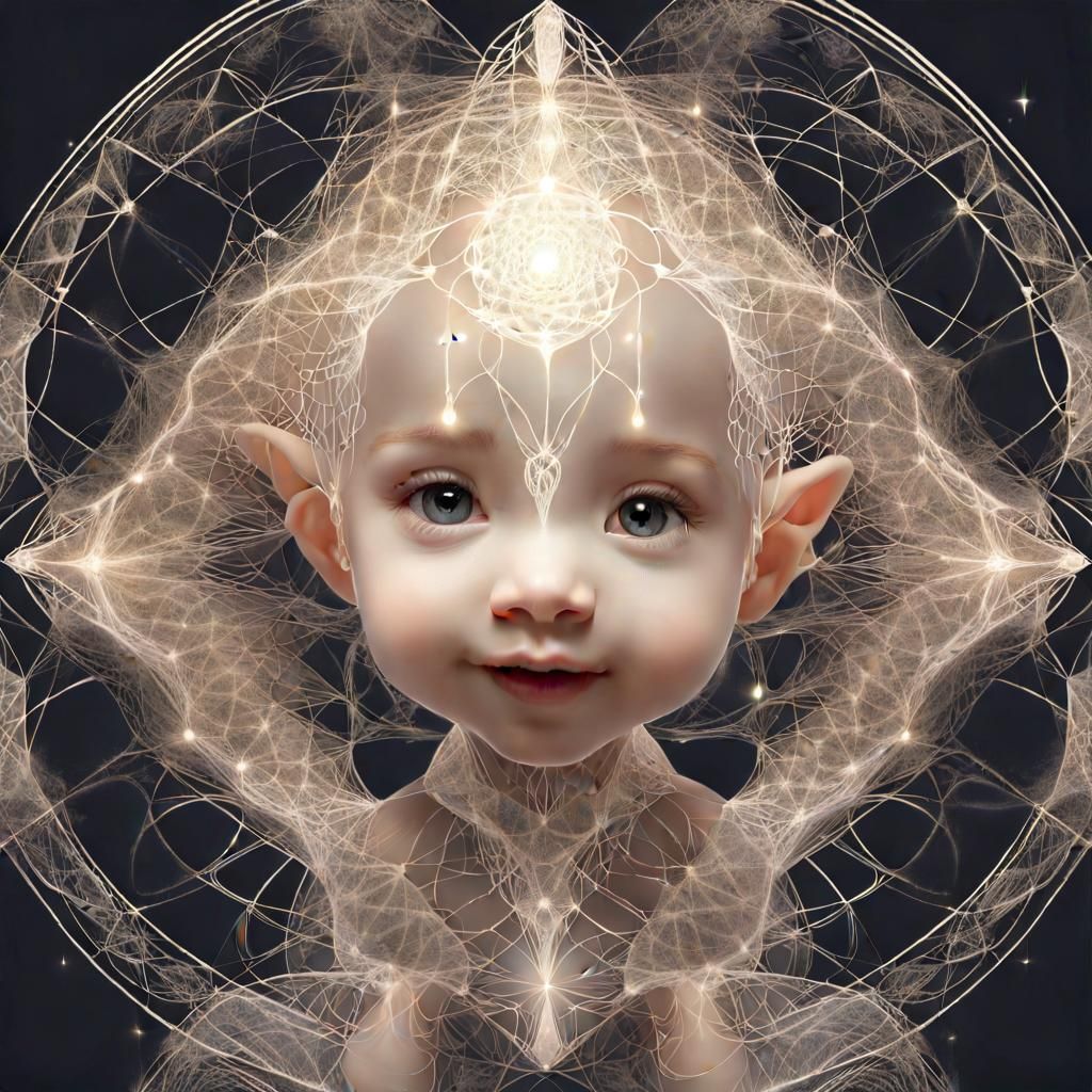 Enchanting Toddler Nymph Riding Kitten Boat