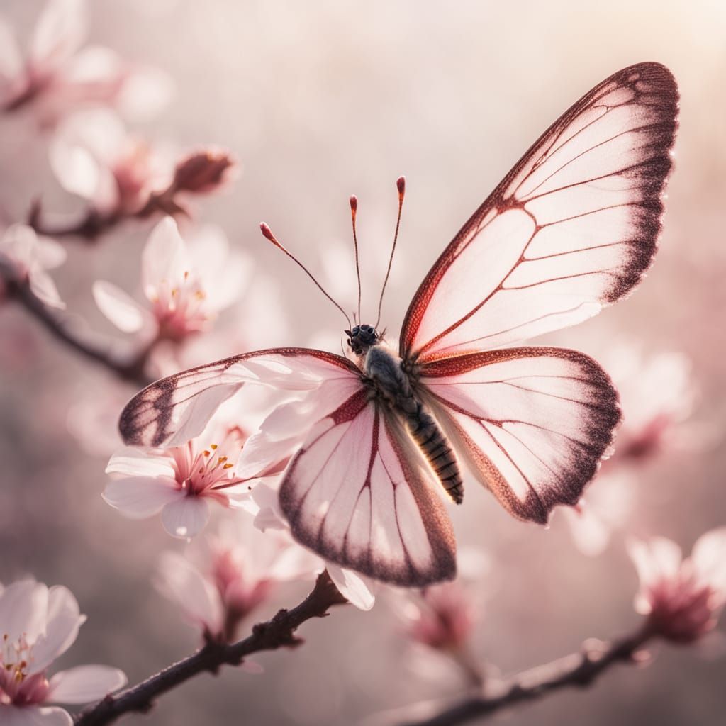 Cherry Blossom Transforms Into Butterfly in Ethereal Photogr...