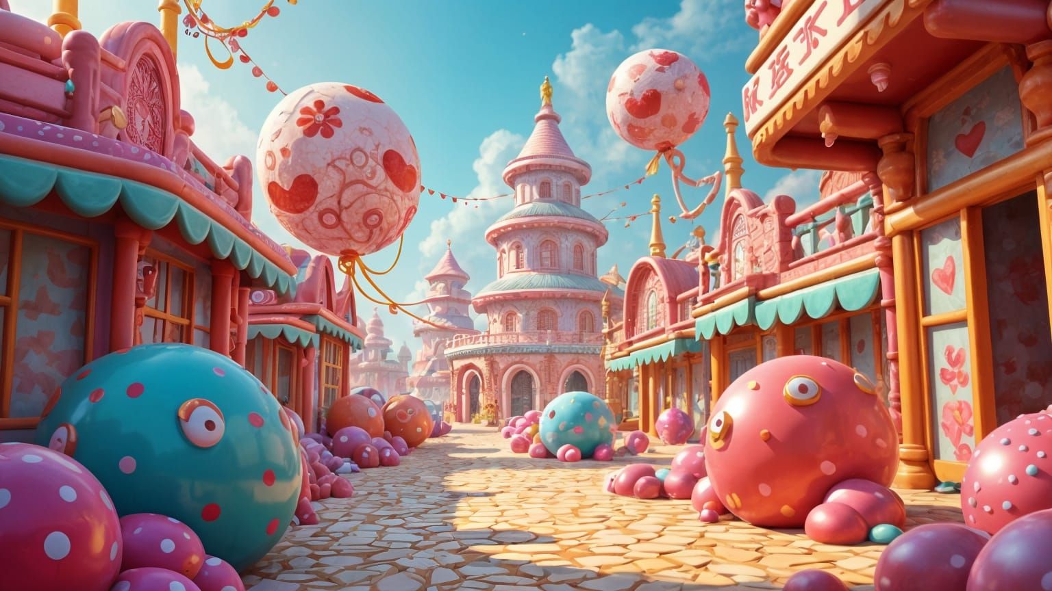 Whimsical Candy Landscapes in Hyperrealistic Style