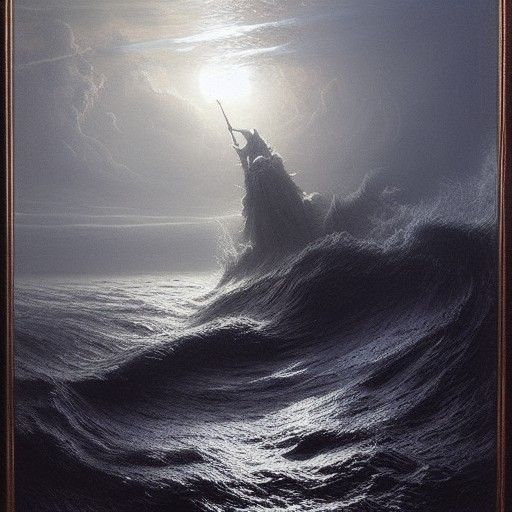 Horror Slime Ocean in Gustave Doré Style