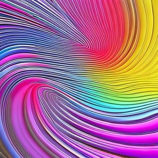 Rainbow Rose Fractal Pattern with 3D Shading