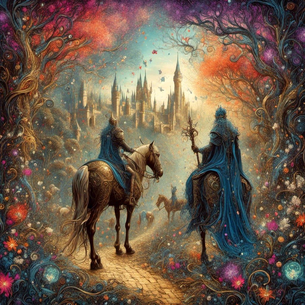 Medieval Knights Tale in Storybook Illustration Style