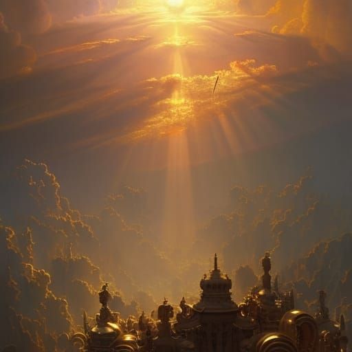 Golden Sunset Over French Toast, Hyperdetailed Painting