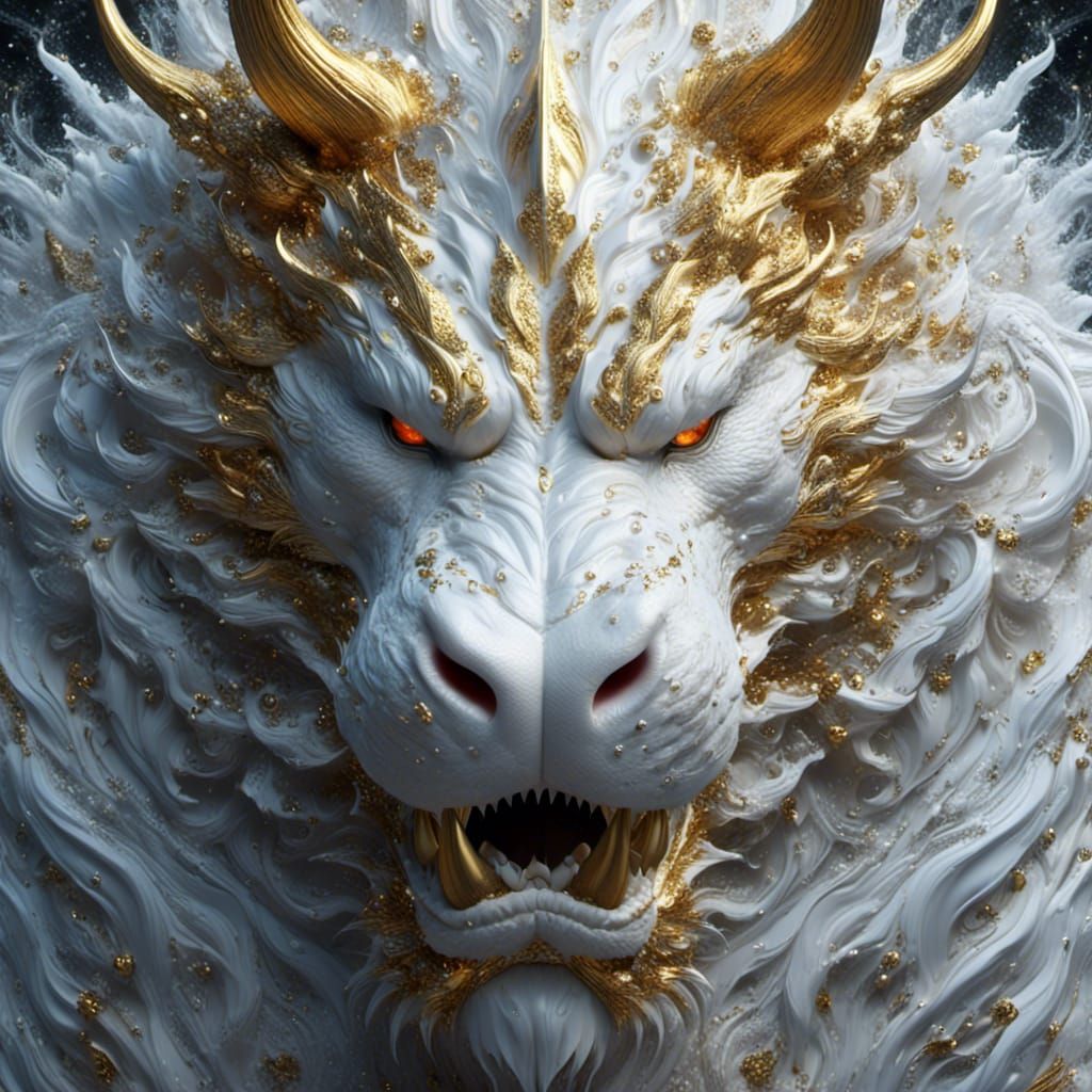 Dragon Hippo and Viking Man: Hyperrealistic Art