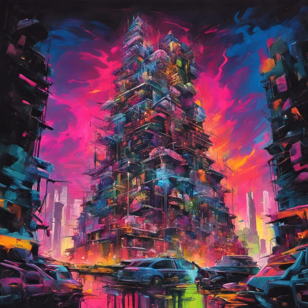 Cyberpunk Tower of Babel