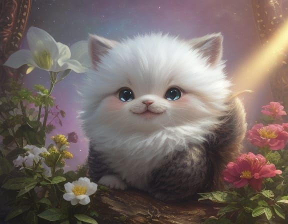 Adorable Fluffy Critter with Joyful Expression