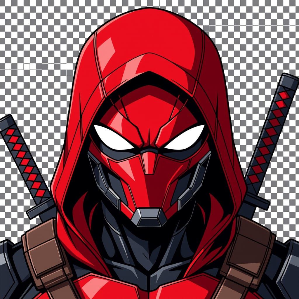 Red Hood Helmet Anime Style Illustration