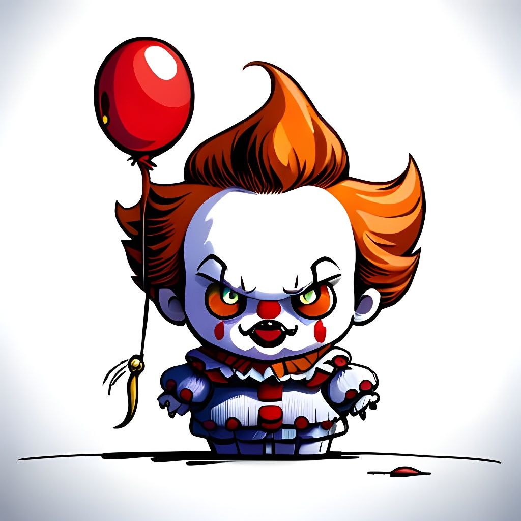 Cute Creepy Pennywise in Voxel Art Style