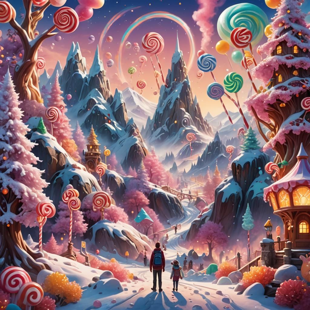 Big Rock Candy Mountain Fantasy Digital Illustration