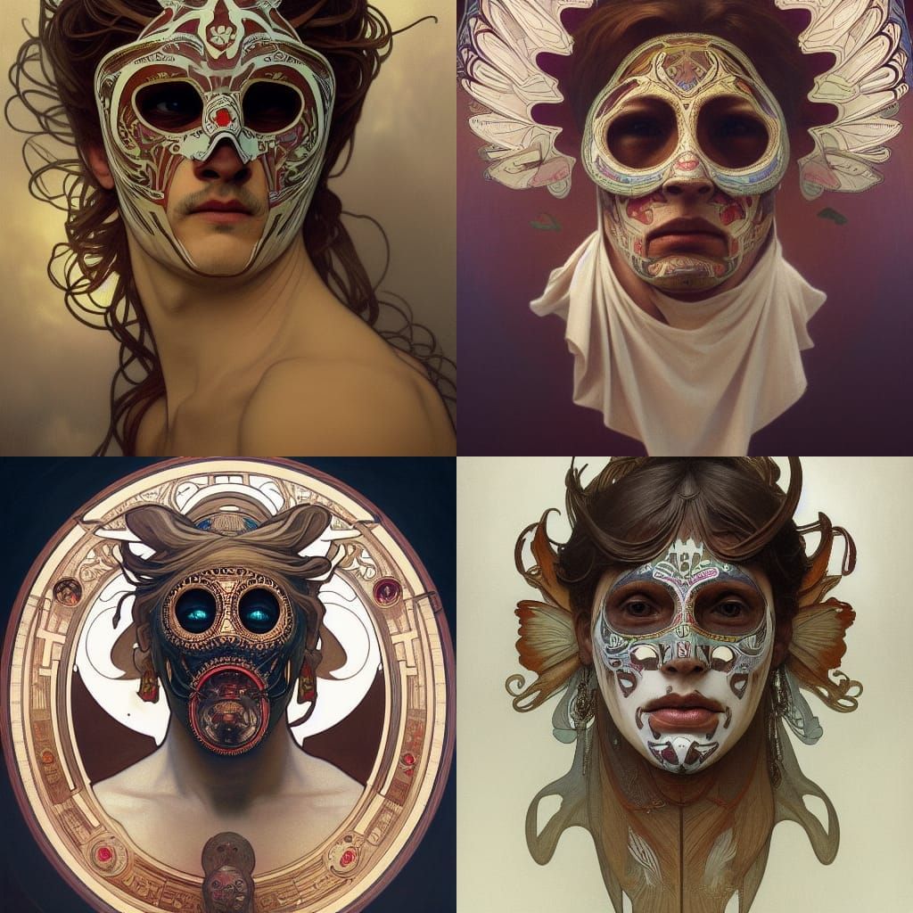 Winged Man with Day of the Dead Mask