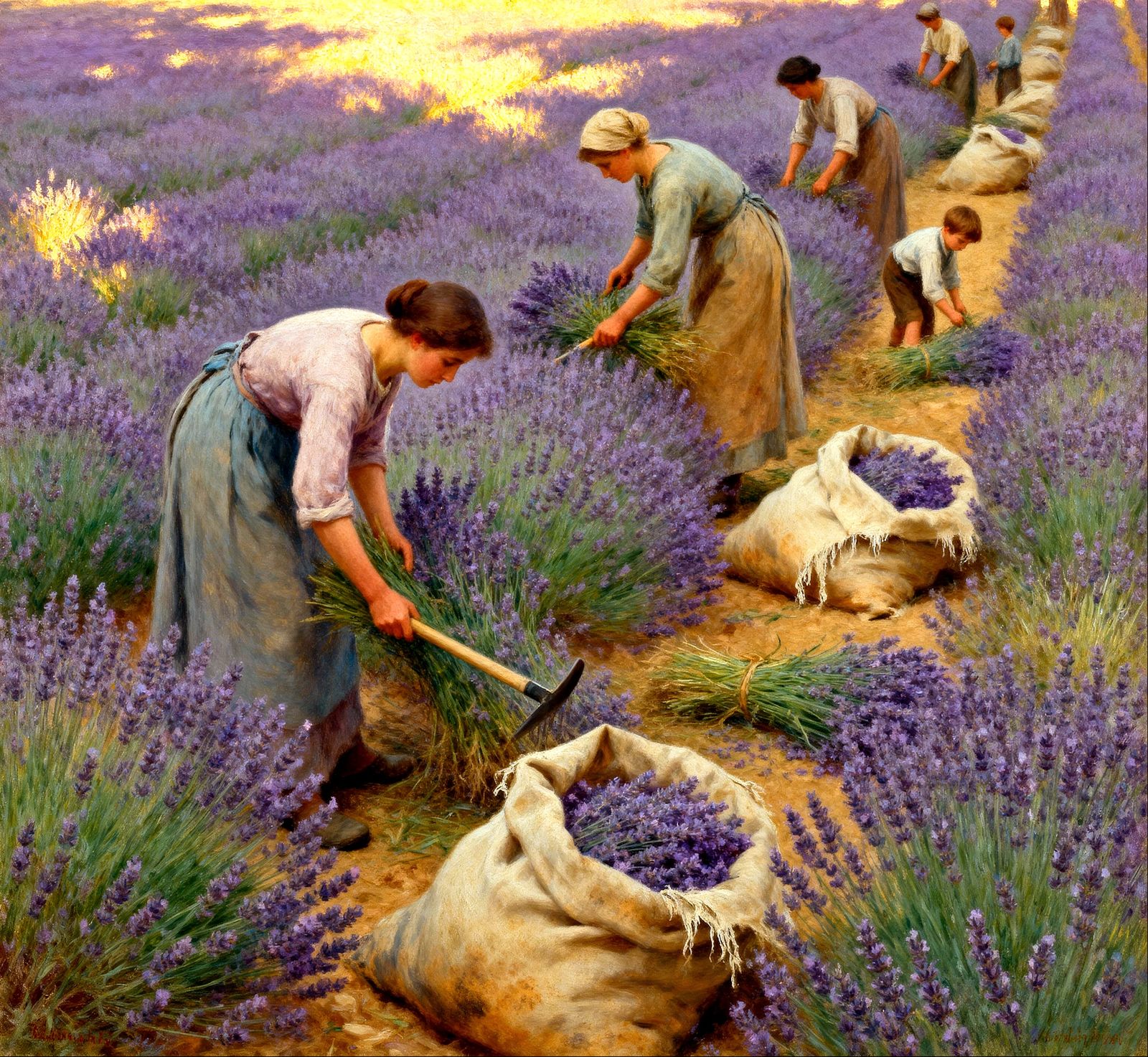 Toiling in Lavender Fields, 18th Century