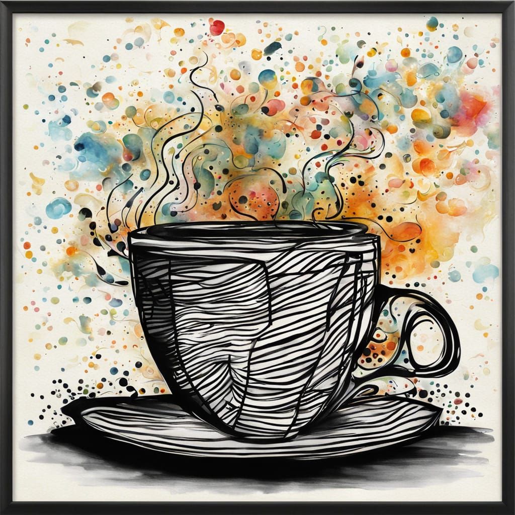 Vibrant Tea Vessel in Modern Abstract Art