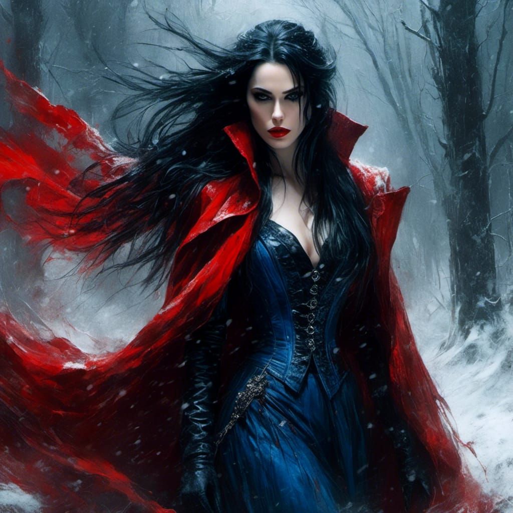 Gothic Snow Beauty in Latex Coat