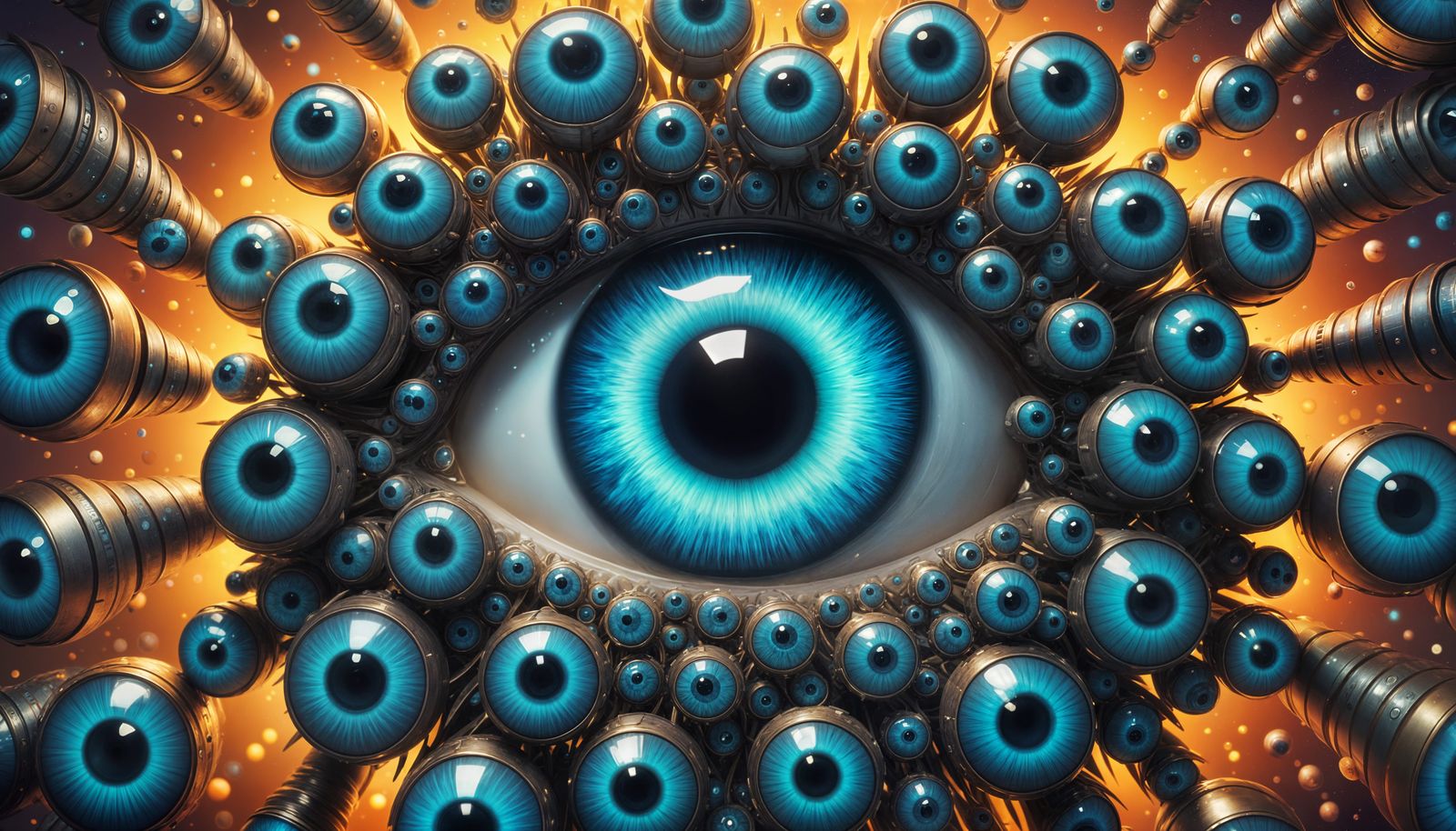 Floating Eyeball Spiral in Celestial Expanse