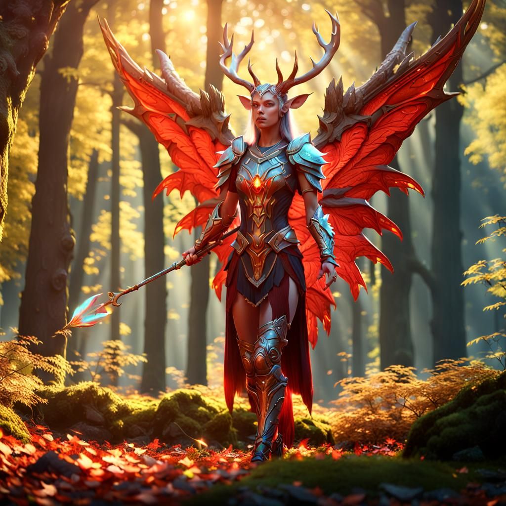 Enchanted Elf Centaur in Sunlit Forest